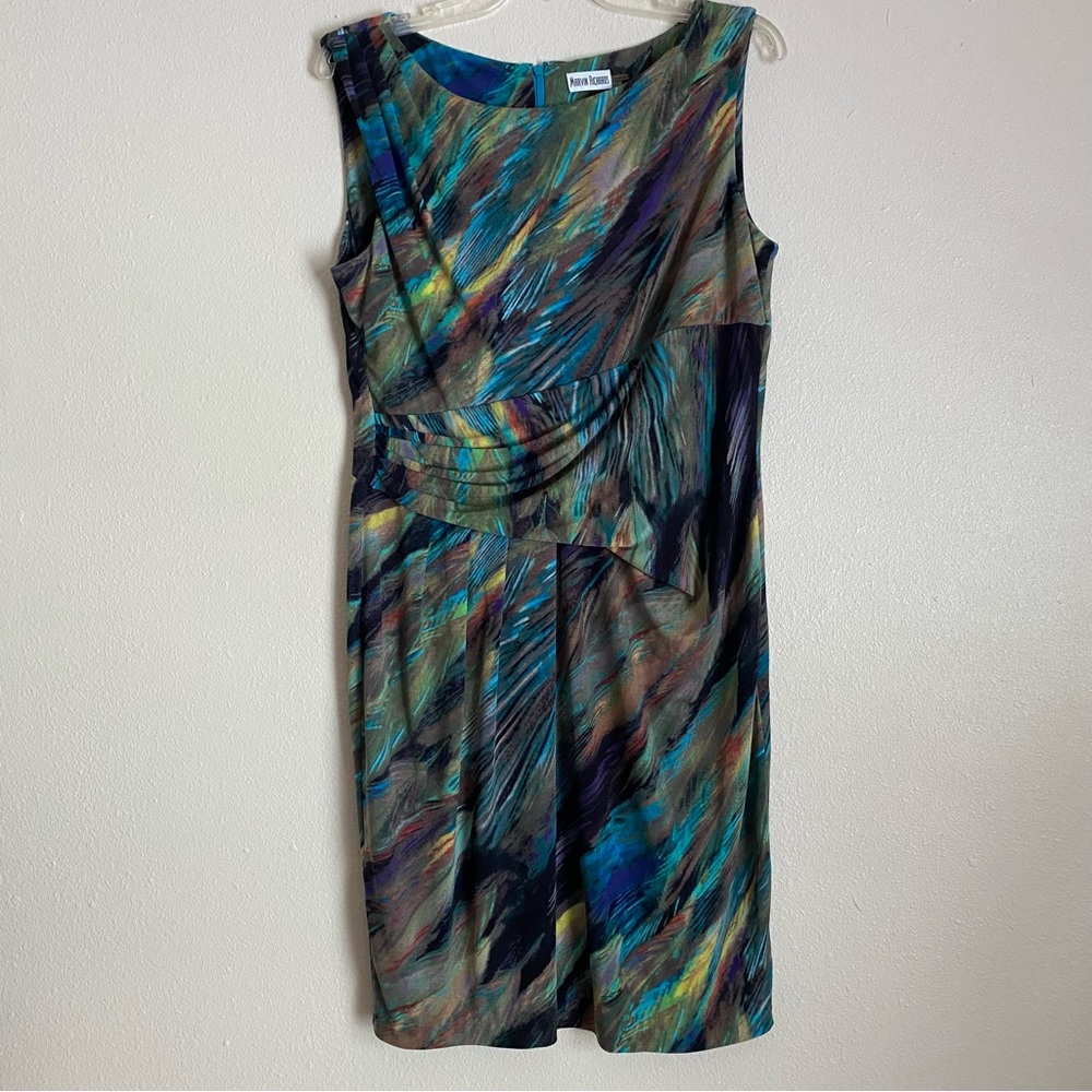 MARVIN RICHARDS Peacock Painting Dress Knee Length size 12